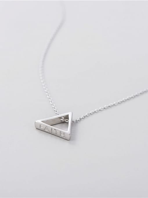 Love faith triangle Necklace 925 Sterling Silver Triangle Minimalist Necklace
