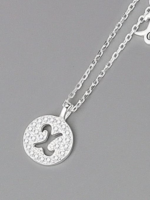 Silver (letter X) 925 Sterling Silver Cubic Zirconia Letter Minimalist Necklace