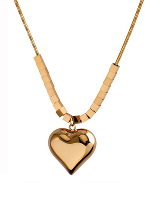 MEN PO Titanium Steel Heart Minimalist Necklace 3