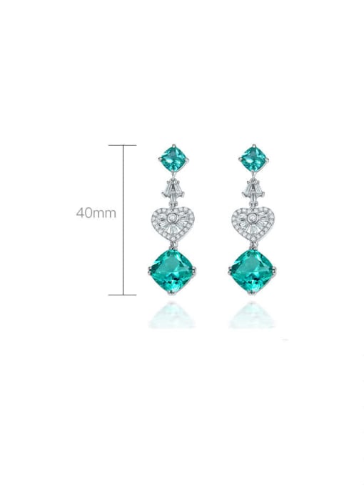 A&T Jewelry 925 Sterling Silver High Carbon Diamond Heart Luxury Earring 2