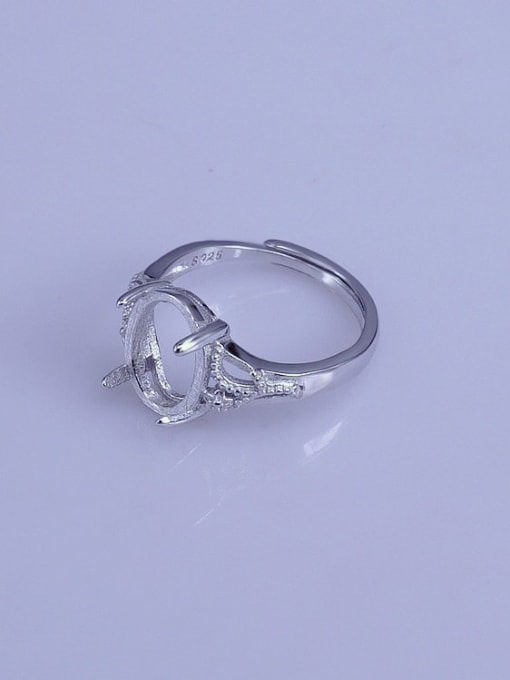 Supply 925 Sterling Silver 18K White Gold Plated Geometric Ring Setting Stone size: 9*12mm 1