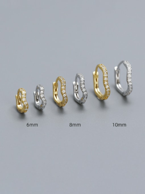 ACEE 925 Sterling Silver Cubic Zirconia Geometric Dainty Huggie Earring 0