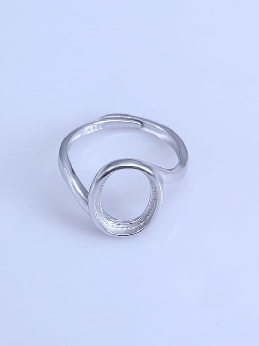 Supply 925 Sterling Silver 18K White Gold Plated Oval Ring Setting Stone size: 10*14mm 0