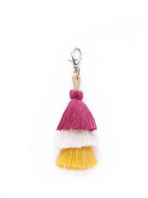 Red color k68047 Alloy Cotton Rope Tassel Bohemia Hand-Woven Bag Pendant