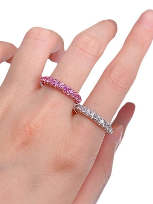 M&J 925 Sterling Silver Cubic Zirconia Round Dainty Cocktail Ring 1