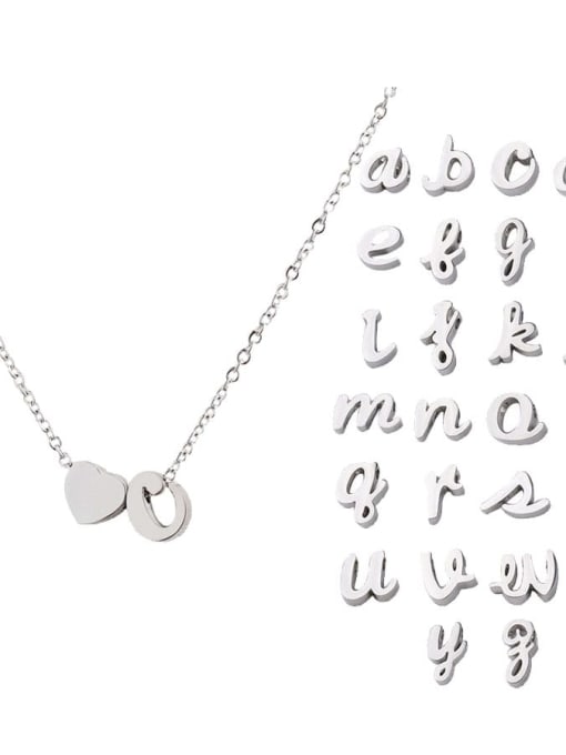 MEN PO Titanium Steel Letter Minimalist Necklace 0