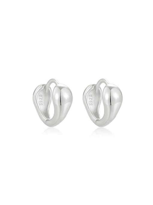 Platinum 2 Brass Geometric Minimalist Huggie Earring