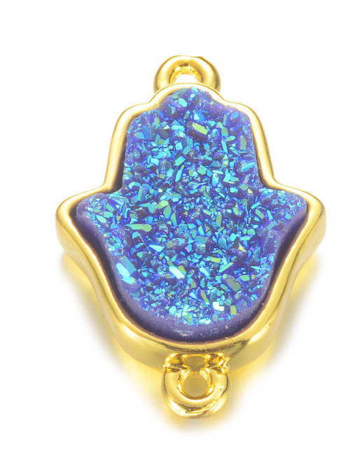 Sapphire blue Multicolor Crystal Charm Height : 19 mm , Width: 12.5 mm