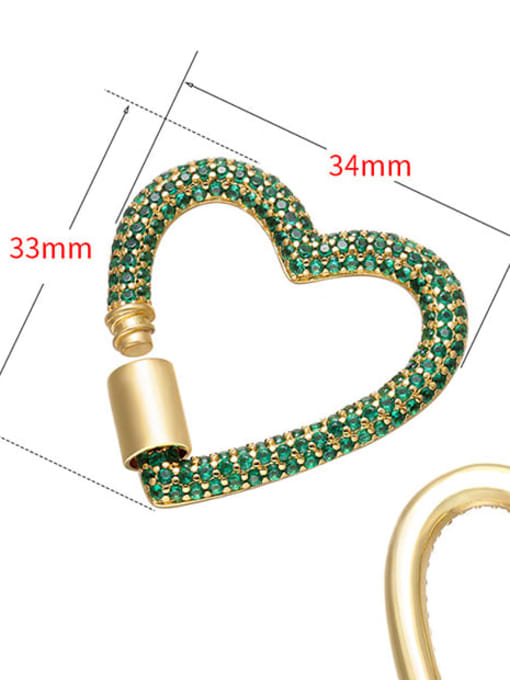 KOKO Brass Microinlay Cubic Zirconia Geometric Heart Shaped Pendant 1