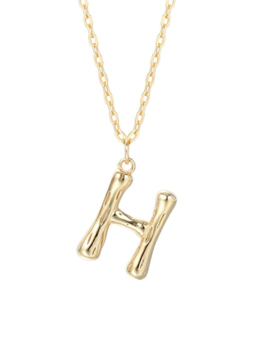 A2041 Letter H 925 Sterling Silver Letter Minimalist Necklace