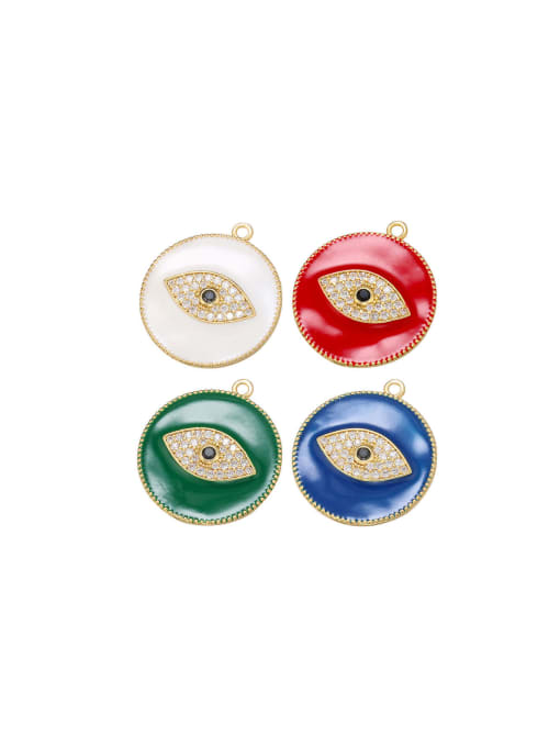 KOKO Copper Color Drop Oil Zircon Eye Necklace Pendant