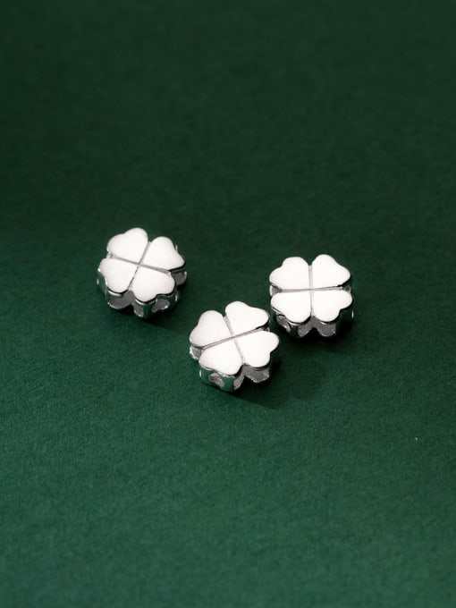 FAN S925 silver Seiko electroplating four-leaf flower spacer beads 1