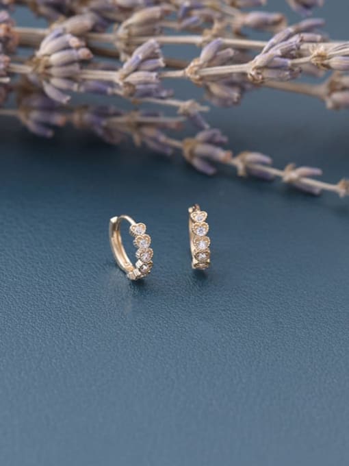 ZEMI 925 Sterling Silver Cubic Zirconia Heart Minimalist Huggie Earring 0