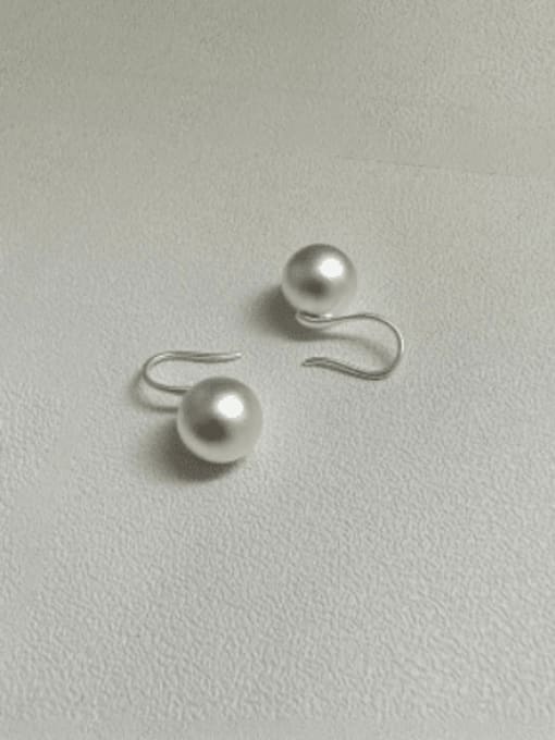 ARTTI 925 Sterling Silver Imitation Pearl Geometric Minimalist Hook Earring 0