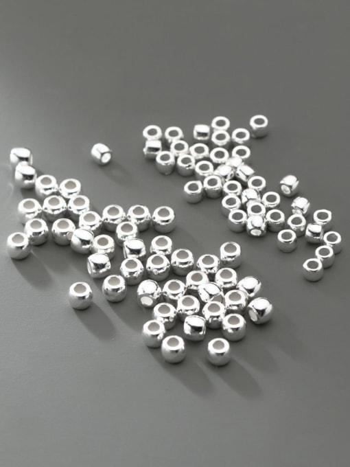 FAN S925 plain silver diameter 4-5mm geometric drum beads hand string spacer beads 1