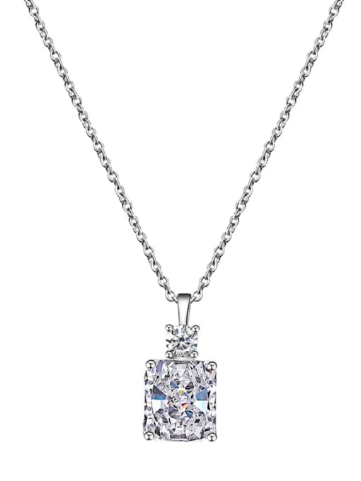 White  DY190154 925 Sterling Silver Cubic Zirconia Geometric Luxury Necklace