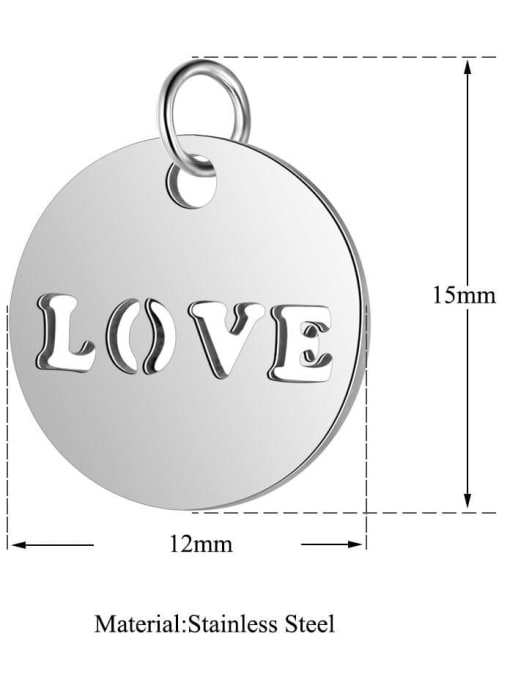 FTime Stainless steel Message Round Charm Height : 12 mm , Width: 15 mm 0