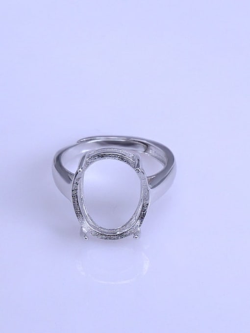 Supply 925 Sterling Silver 18K White Gold Plated Oval Ring Setting Stone size: 13*16mm 0