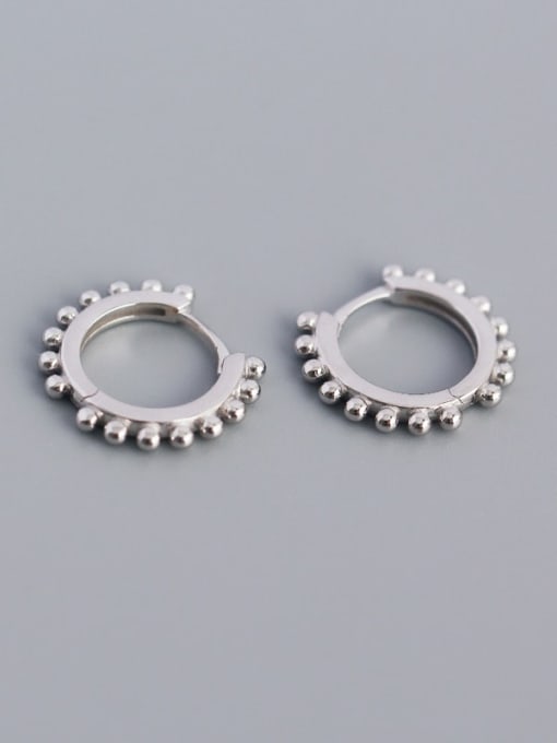 Platinum 925 Sterling Silver Geometric Minimalist Huggie Earring