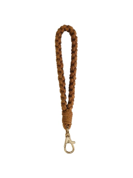 Coffee k68340 Copper Cotton Rope Hand-Woven Wrist Key Chain