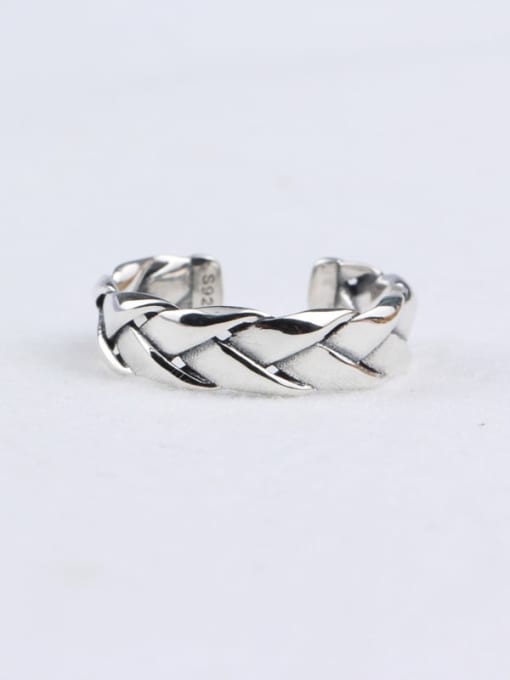 ACEE 925 Sterling Silver Geometric Vintage Band Ring 0