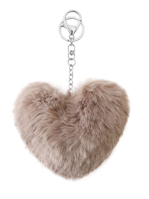 Coffee k68014 Zinc Alloy Feather Heart Minimalist Bag Pendant