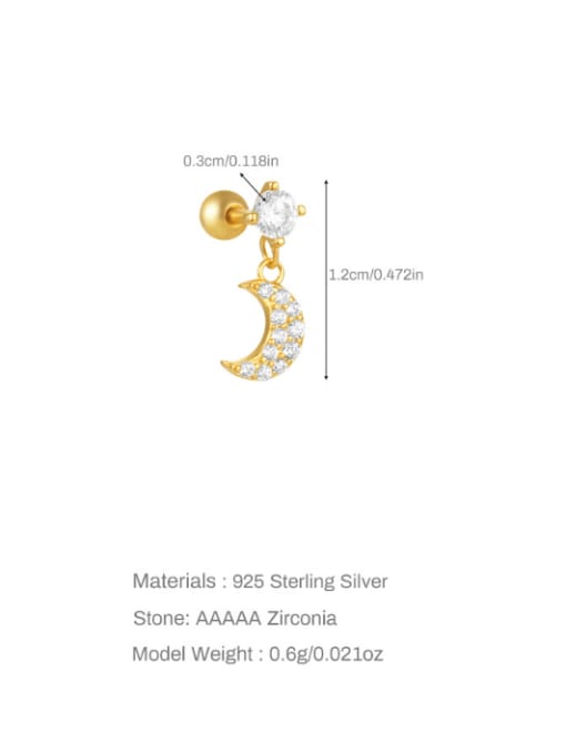 Single Gold 8 925 Sterling Silver Cubic Zirconia Bowknot Dainty Single Earring