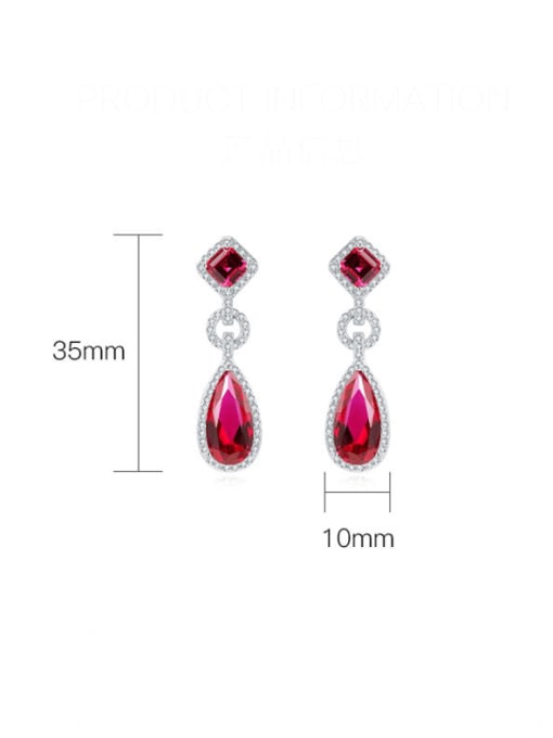 A&T Jewelry 925 Sterling Silver High Carbon Diamond Water Drop Luxury Cluster Earring 2
