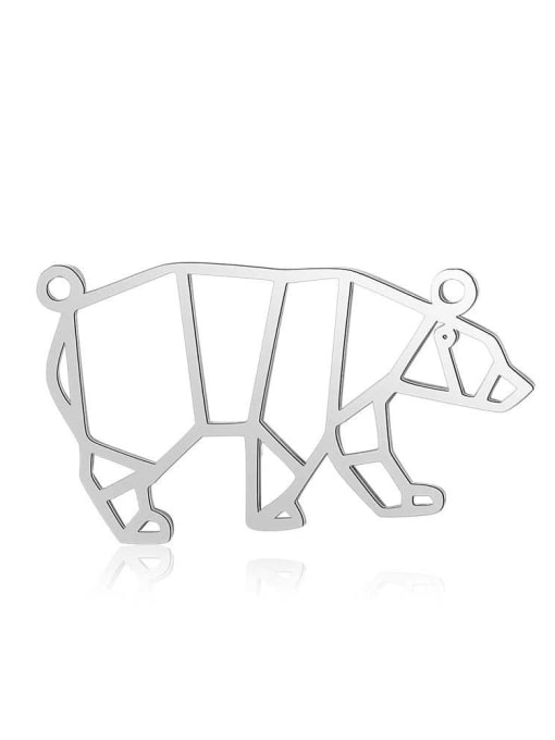 JA128 1x5 Stainless steel Gold Plated Bear Charm Height : 30 mm , Width: 17 mm