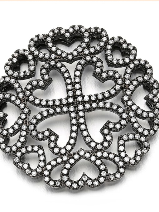 black Brass Micropaved Snowflake Pendant