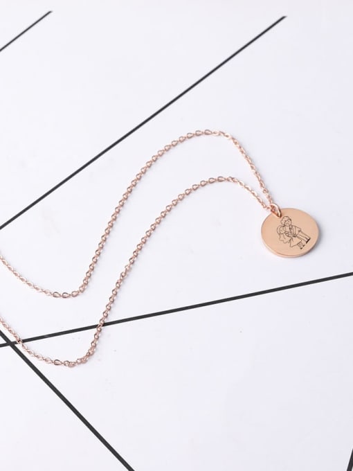 YP001 32 20MM Stainless Steel Round Minimalist Couple Necklace
