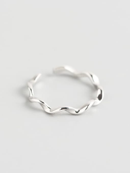 1# 925 Sterling Silver Geometric Minimalist Band Ring