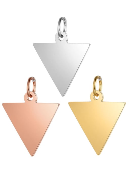FTime Stainless steel Triangle Charm Height : 15 mm , Width: 19 mm