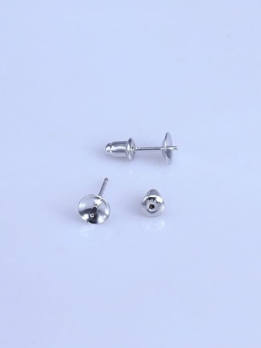 Supply 925 Sterling Silver 18K White Gold Plated Geometric Earring Setting Stone diameter: 6mm 2