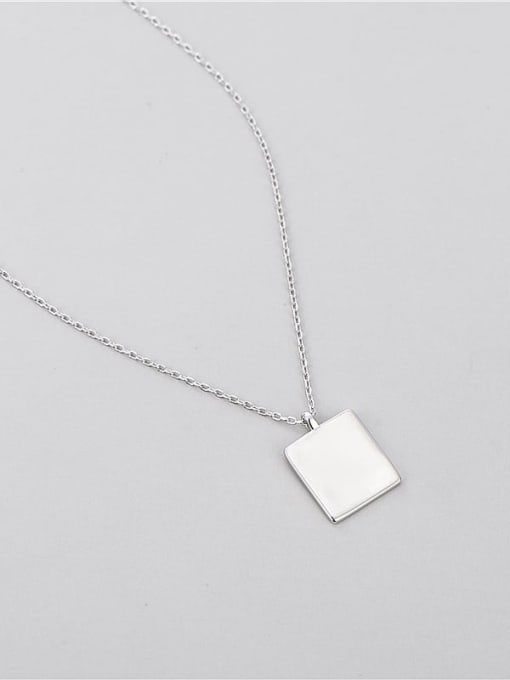 Irregular square brand Necklace 925 Sterling Silver Geometric Minimalist Necklace