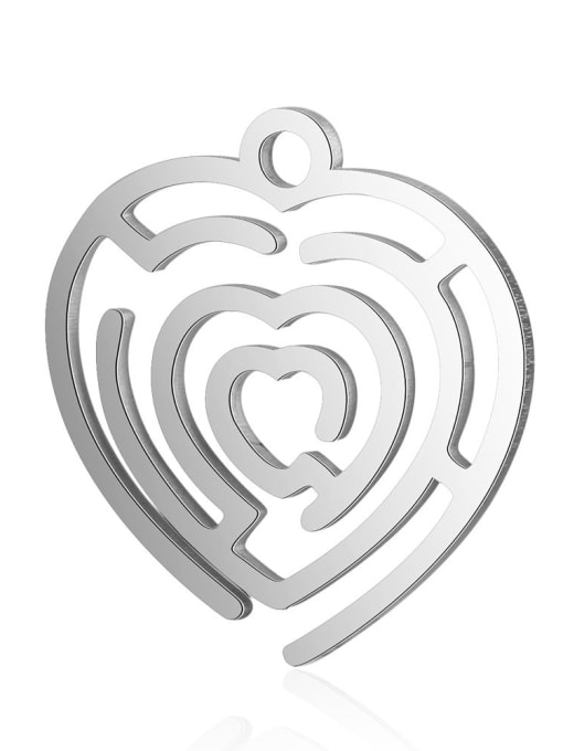 FTime Stainless steel Heart Charm Height : 17 mm , Width: 18 mm