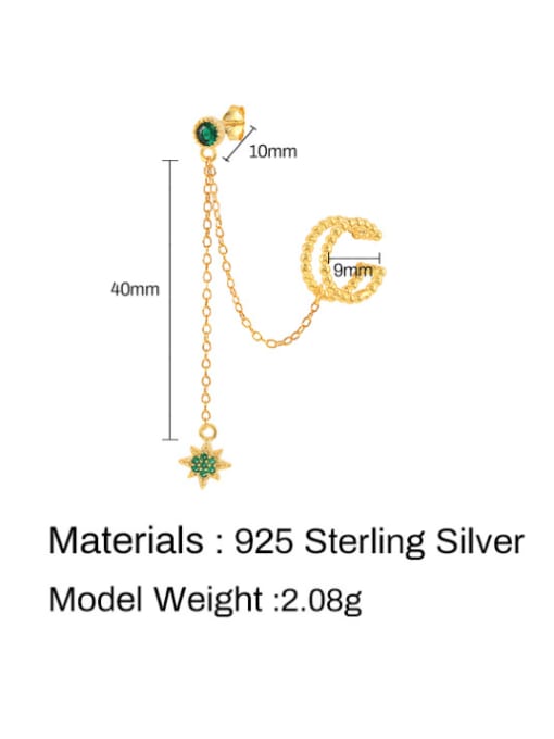 YUANFAN 925 Sterling Silver Cubic Zirconia Tassel Minimalist Single Earring(Single-Only One) 4