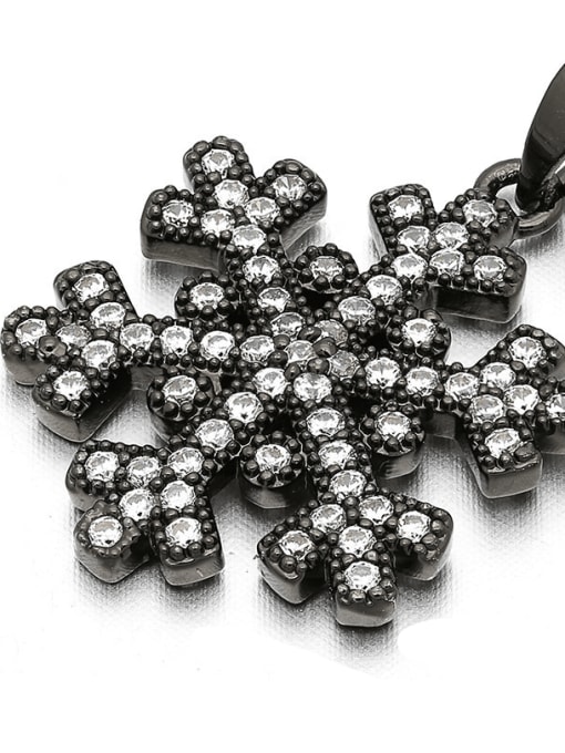 Gun black Bronze Snowflake Microset Pendant