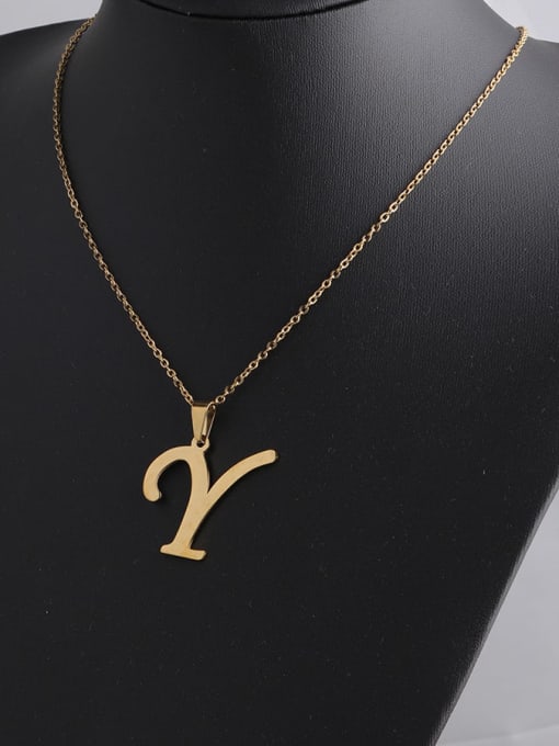 Golden y Stainless steel Letter Minimalist Necklace