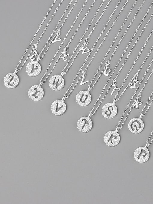 PNJ-Silver 925 Sterling Silver Cubic Zirconia Letter Minimalist Necklace 3