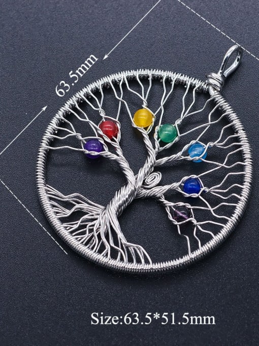 1 Stainless steel Tree Round Charm Height : 63.5 mm , Width: 51.5 mm