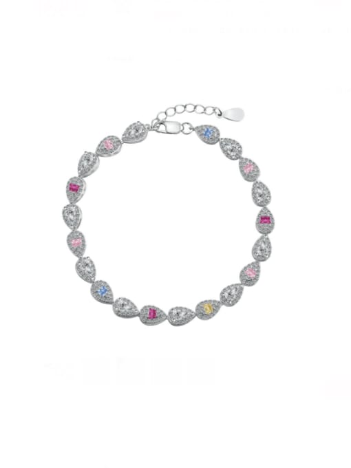 STL-Silver Jewelry 925 Sterling Silver Cubic Zirconia Water Drop Dainty Bracelet