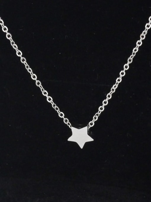 five-pointed star Stainless steel Crown Trend Necklace