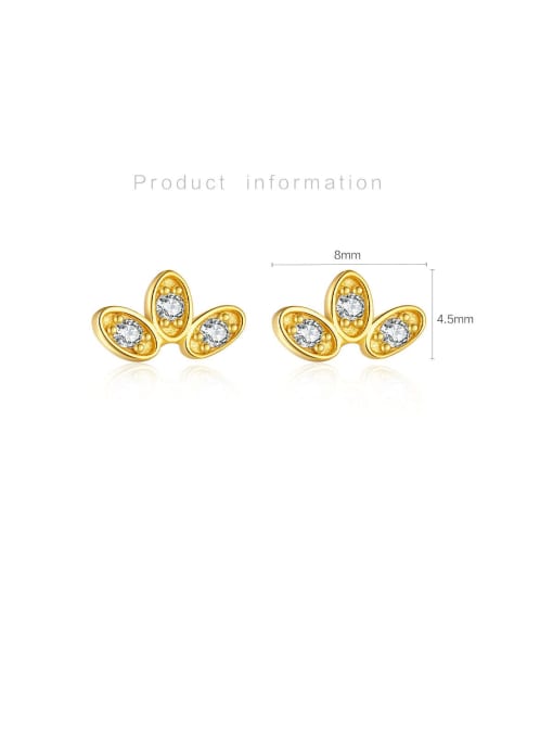 MZ- Silver 925 Sterling Silver Cubic Zirconia Flower Dainty Stud Earring 3