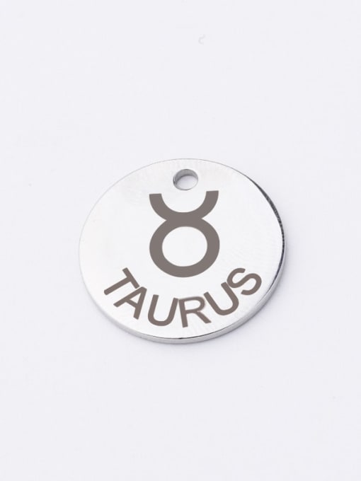 Taurus Stainless steel Laser Lettering 12 constellations Single hole DIY jewelry accessories