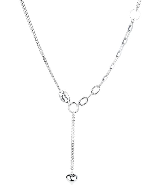 TAIS 925 Sterling Silver Heart Vintage Lariat Necklace