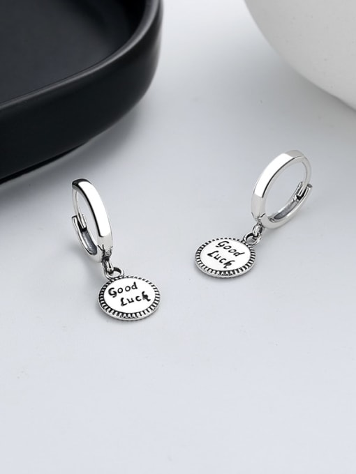 TAIS 925 Sterling Silver Smiley Vintage Huggie Earring 2