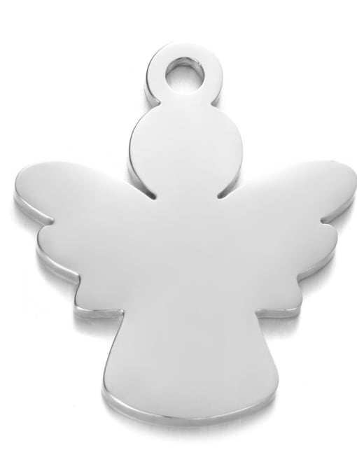 Steel color Stainless steel Angel Charm Height : 17 mm , Width: 20 mm