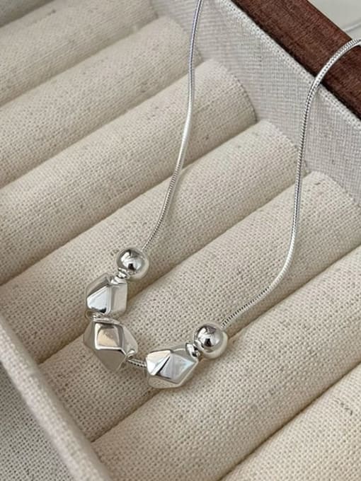 Geometric diamond necklace 925 Sterling Silver Irregular Vintage Necklace