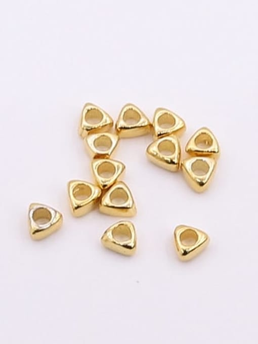 2.5mm Gold Plated S925 Sterling Silver Handmade Triangle Loose Bead Spacer Beads